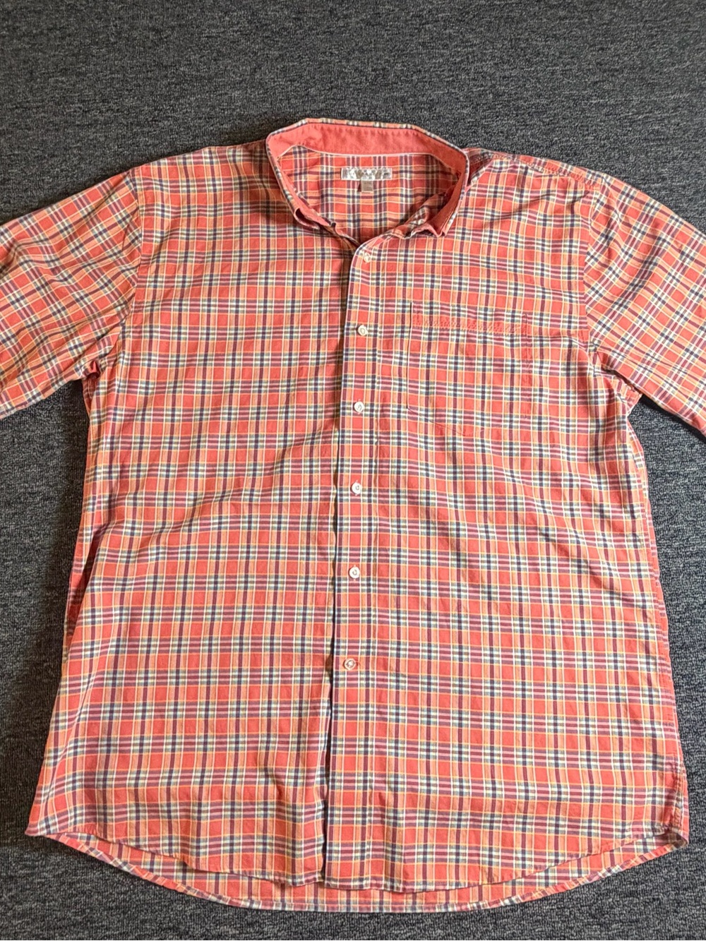 Cutter & Buck Mens Woven Cotton Plaid Short Sleeve Button-Down Shirt XL